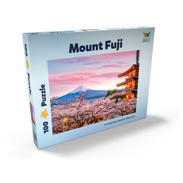 Kirschblüte an der Chureito Pagode mit Blick auf den Mount Fuji - Japan 100 Puzzle Schachtel Ansicht2
