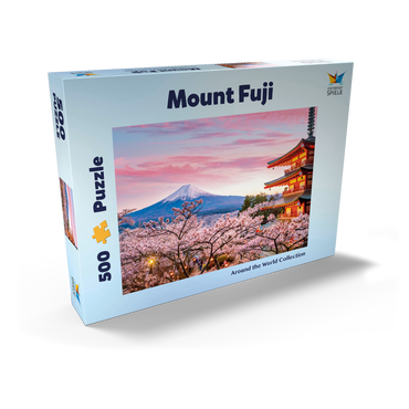 Kirschblüte an der Chureito Pagode mit Blick auf den Mount Fuji - Japan 500 Puzzle Schachtel Ansicht2