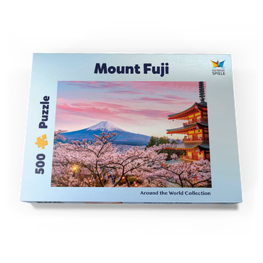 Kirschblüte an der Chureito Pagode mit Blick auf den Mount Fuji - Japan 500 Puzzle Schachtel Ansicht3