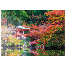 Darstellung des Puzzle Motivs Daigoji-Tempel im Herbst, Kyoto, Japan - Puzzleteile: 100