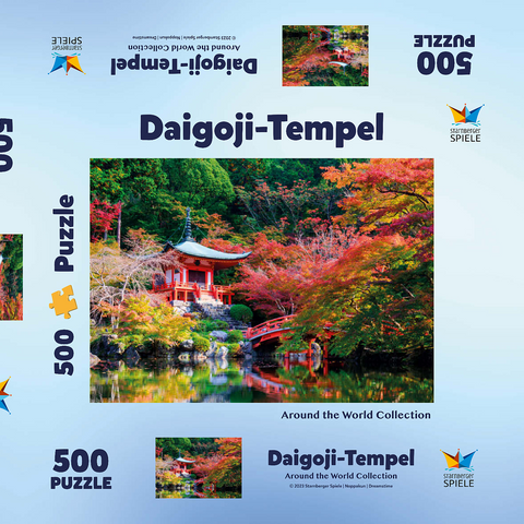 Daigoji-Tempel im Herbst, Kyoto, Japan 500 Puzzle Schachtel 3D Modell