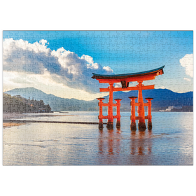 Darstellung des Puzzle Motivs O-Torii-Tor vor dem Itsukushima Schrein auf der Insel Miyajima - Hiroshima, Japan - Puzzleteile: 500