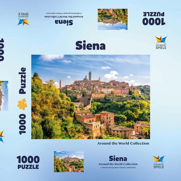 Panorama von Siena - Toskana, Italien 1000 Puzzle Schachtel 3D Modell