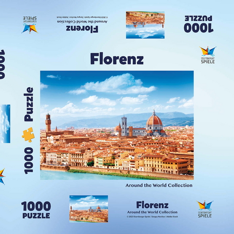 Stadtbildpanorama von Florenz - Toskana, Italien 1000 Puzzle Schachtel 3D Modell