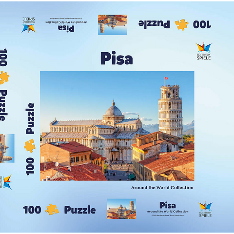 Dom und Schiefer Turm von Pisa - Toskana, Italien 100 Puzzle Schachtel 3D Modell