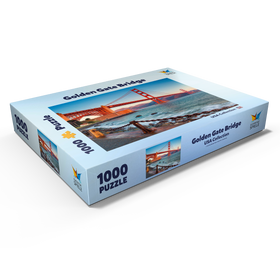 Alternative Darstellung des Puzzle-Motivs Golden Gate Bridge im Sonnenaufgang - San Francisco, Kalifornien, USA – Puzzleteile: 1000