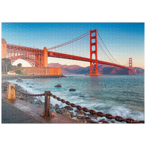puzzleplate Golden Gate Bridge im Sonnenaufgang - San Francisco, Kalifornien, USA 1000 Puzzle