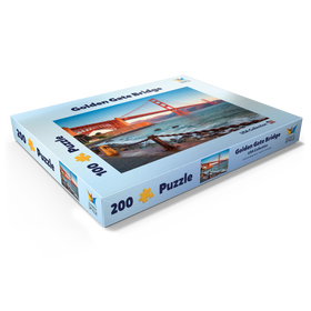 Darstellung des Puzzle Motivs Golden Gate Bridge im Sonnenaufgang - San Francisco, Kalifornien, USA - Puzzleteile: 200