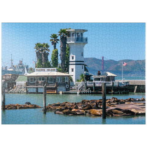 puzzleplate Seelöwenkolonie am Pier 39 des Fisherman's Wharf - San Francisco, Kalifornien, USA 1000 Puzzle