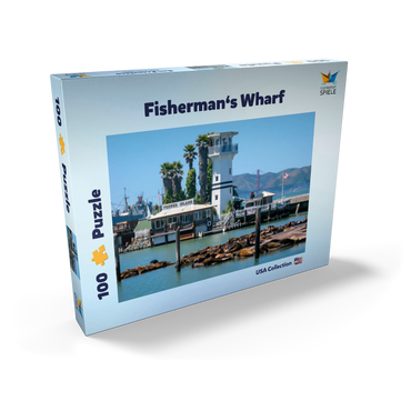 Seelöwenkolonie am Pier 39 des Fisherman's Wharf - San Francisco, Kalifornien, USA 100 Puzzle Schachtel Ansicht2