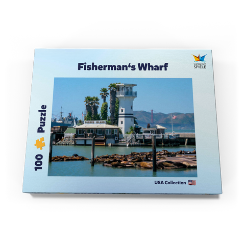 Seelöwenkolonie am Pier 39 des Fisherman's Wharf - San Francisco, Kalifornien, USA 100 Puzzle Schachtel Ansicht3