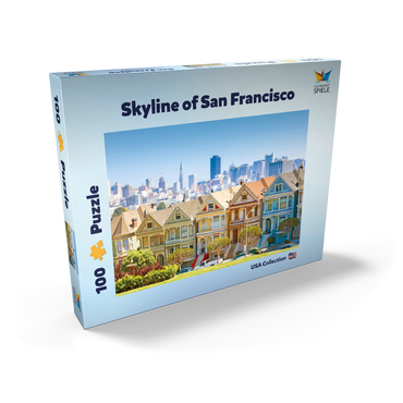 Skyline von San Francisco mit den Painted Ladies am Alamo Square im Vordergrund - Kalifornien, USA 100 Puzzle Schachtel Ansicht2