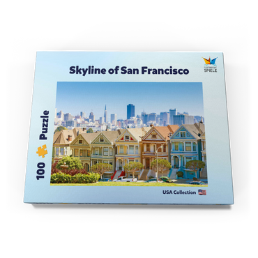Skyline von San Francisco mit den Painted Ladies am Alamo Square im Vordergrund - Kalifornien, USA 100 Puzzle Schachtel Ansicht3