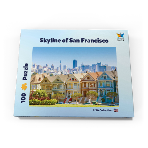 Skyline von San Francisco mit den "Painted Ladies" am Alamo Square im Vordergrund - Kalifornien, USA 100 Puzzle Schachtel Ansicht3