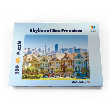 Skyline von San Francisco mit den Painted Ladies am Alamo Square im Vordergrund - Kalifornien, USA 500 Puzzle Schachtel Ansicht3