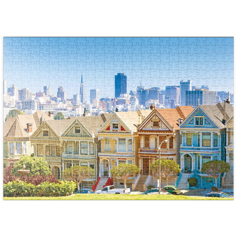 puzzleplate Skyline von San Francisco mit den "Painted Ladies" am Alamo Square im Vordergrund - Kalifornien, USA 500 Puzzle