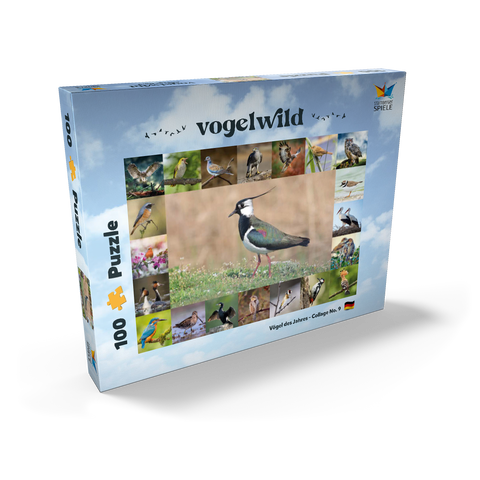 Vögel des Jahres - Collage Nr.9 - Hauptmotiv: Kiebitz 100 Puzzle Schachtel Ansicht2