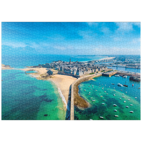 Darstellung des Puzzle Motivs Saint Malo - Stadt der Seeräuber - Bretagne, Frankreich - Puzzleteile: 1000