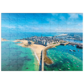Darstellung des Puzzle Motivs Saint Malo - Stadt der Seeräuber - Bretagne, Frankreich - Puzzleteile: 100