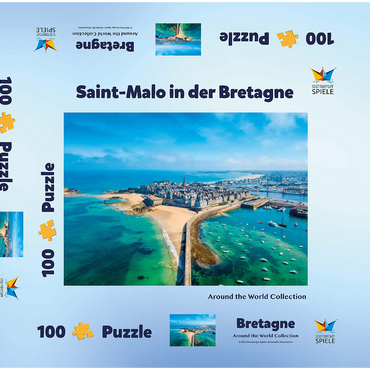 Saint Malo - Stadt der Seeräuber - Bretagne, Frankreich 100 Puzzle Schachtel 3D Modell