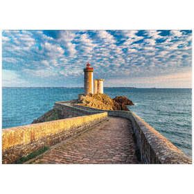 Darstellung des Puzzle Motivs Leuchtturm Phare du Petit Minou in Plouzane - Bretagne, Frankreich - Puzzleteile: 1000