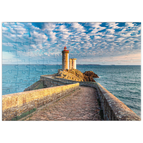 Darstellung des Puzzle Motivs Leuchtturm Phare du Petit Minou in Plouzane - Bretagne, Frankreich - Puzzleteile: 100
