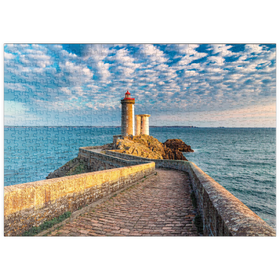 Darstellung des Puzzle Motivs Leuchtturm Phare du Petit Minou in Plouzane - Bretagne, Frankreich - Puzzleteile: 500