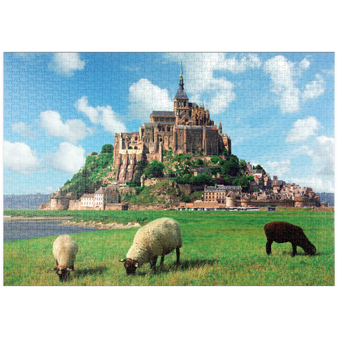 puzzleplate Mont Saint Michel - Normadie, Bretagne, Frankreich, Weltkulturerbe 1000 Puzzle