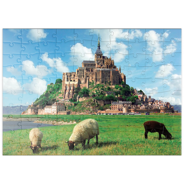 puzzleplate Mont Saint Michel - Normadie, Bretagne, Frankreich, Weltkulturerbe 100 Puzzle