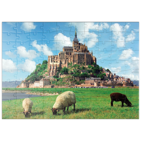 Darstellung des Puzzle Motivs Mont Saint Michel - Normadie, Bretagne, Frankreich, Weltkulturerbe - Puzzleteile: 100