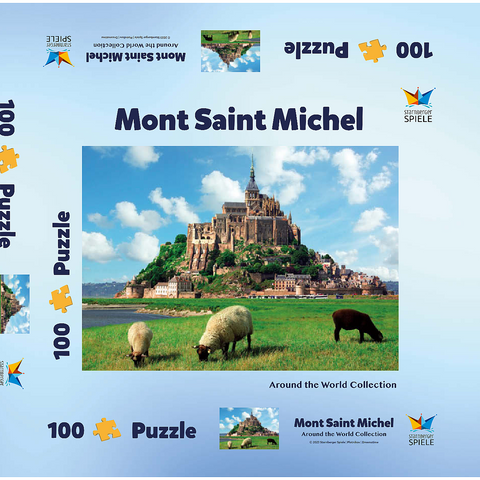 Mont Saint Michel - Normadie, Bretagne, Frankreich, Weltkulturerbe 100 Puzzle Schachtel 3D Modell