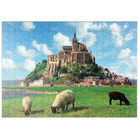 Darstellung des Puzzle Motivs Mont Saint Michel - Normadie, Bretagne, Frankreich, Weltkulturerbe - Puzzleteile: 200
