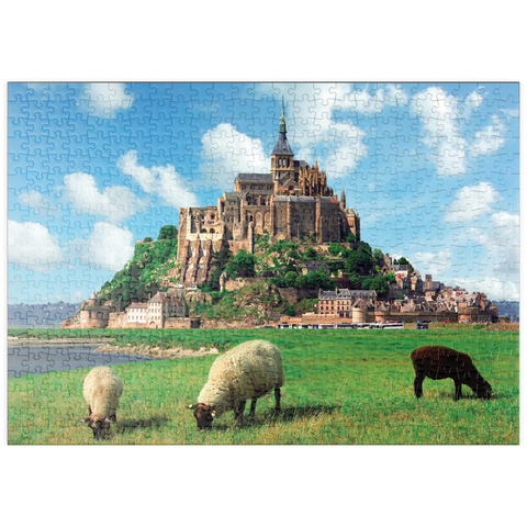 puzzleplate Mont Saint Michel - Normadie, Bretagne, Frankreich, Weltkulturerbe 500 Puzzle