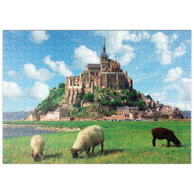 Darstellung des Puzzle Motivs Mont Saint Michel - Normadie, Bretagne, Frankreich, Weltkulturerbe - Puzzleteile: 500