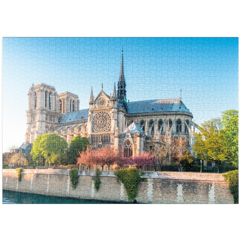 puzzleplate Die Kathedrale Notre Dame de Paris an der Seine - Frankreich 1000 Puzzle