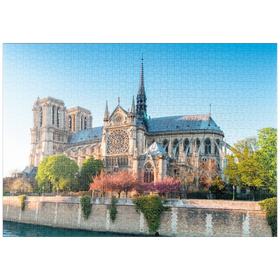 Darstellung des Puzzle Motivs Die Kathedrale Notre Dame de Paris an der Seine - Frankreich - Puzzleteile: 1000