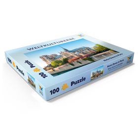 Darstellung des Puzzle Motivs Die Kathedrale Notre Dame de Paris an der Seine - Frankreich - Puzzleteile: 100