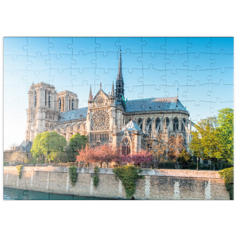 puzzleplate Die Kathedrale Notre Dame de Paris an der Seine - Frankreich 100 Puzzle