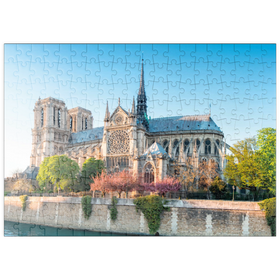 Darstellung des Puzzle Motivs Die Kathedrale Notre Dame de Paris an der Seine - Frankreich - Puzzleteile: 200