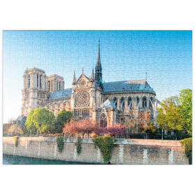 Darstellung des Puzzle-Motivs Die Kathedrale Notre Dame de Paris an der Seine - Frankreich – Puzzleteile: 500