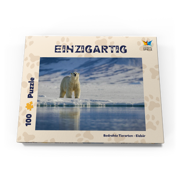 Bedrohte Tierarten: Eisbär in Spitzbergen -  Norwegen 100 Puzzle Schachtel Ansicht3