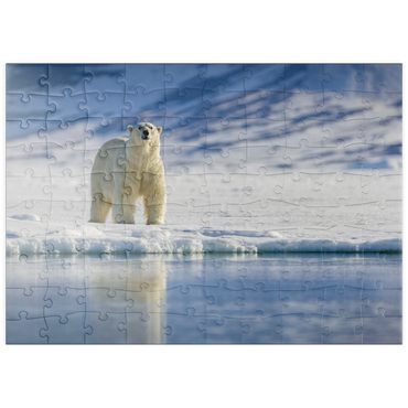 puzzleplate Bedrohte Tierarten: Eisbär in Spitzbergen -  Norwegen 100 Puzzle