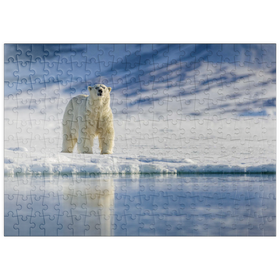 Darstellung des Puzzle Motivs Bedrohte Tierarten: Eisbär in Spitzbergen -  Norwegen - Puzzleteile: 200