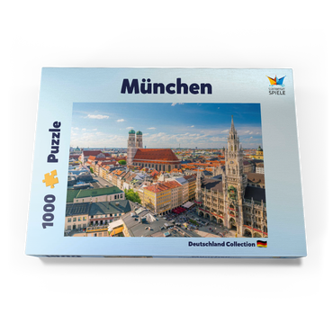 München - Blick auf den Marienplatz mit Rathaus und Frauenkirche - Bayern, Deutschland 1000 Puzzle Schachtel Ansicht3