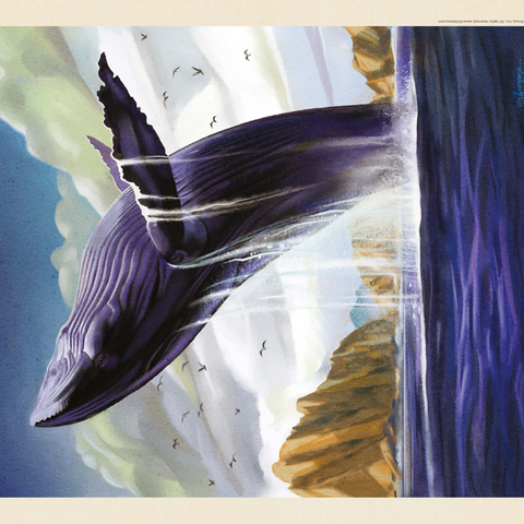 Channel Islands National Park: Breaching Whale, Vintage Poster 1000 Puzzle 3D Modell