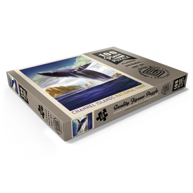 Darstellung des Puzzle Motivs Channel Islands National Park: Breaching Whale, Vintage Poster - Puzzleteile: 100