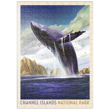 puzzleplate Channel Islands National Park: Breaching Whale, Vintage Poster 200 Puzzle