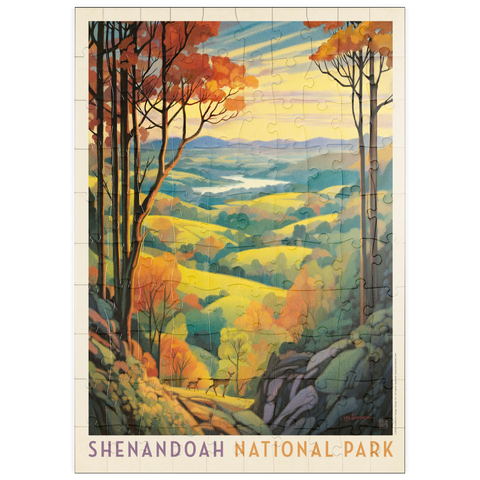 puzzleplate Shenandoah National Park: Rolling Hills, Vintage Poster 100 Puzzle