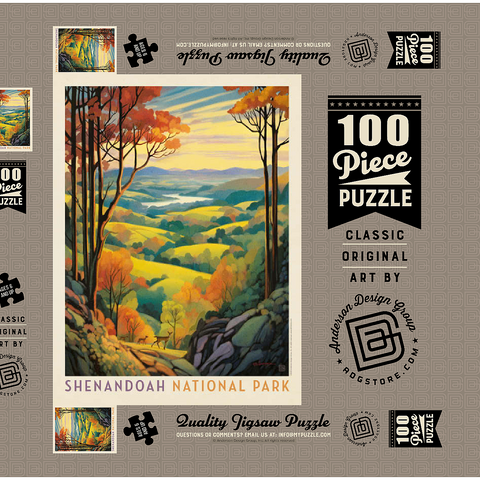 Shenandoah National Park: Rolling Hills, Vintage Poster 100 Puzzle Schachtel 3D Modell
