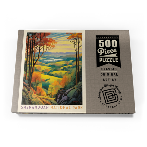 Shenandoah National Park: Rolling Hills, Vintage Poster 500 Puzzle Schachtel Ansicht3